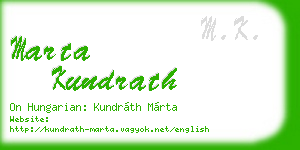 marta kundrath business card